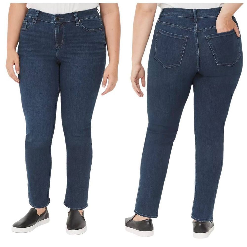 Lane Bryant Signature Fit Straight Mid Rise Dark Wash Jean Size 16R